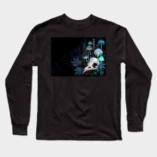 Bird Skull with Mushrooms Long Sleeve T-Shirt